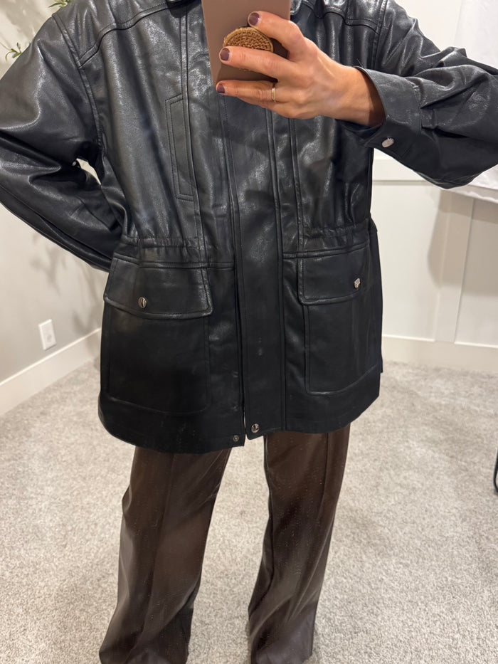 Faux Leather Black Jacket
