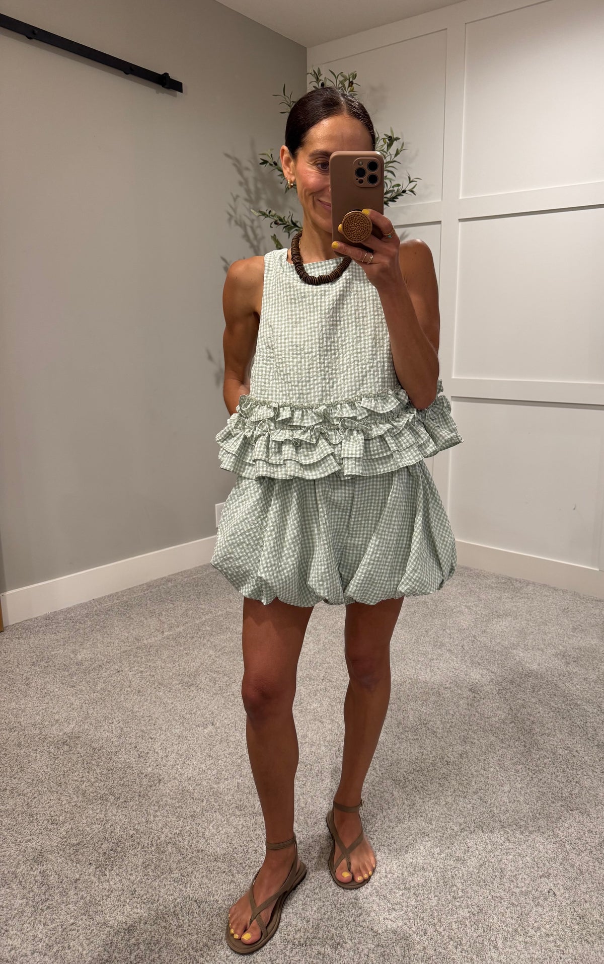 Sofie Gingham Set | Sage