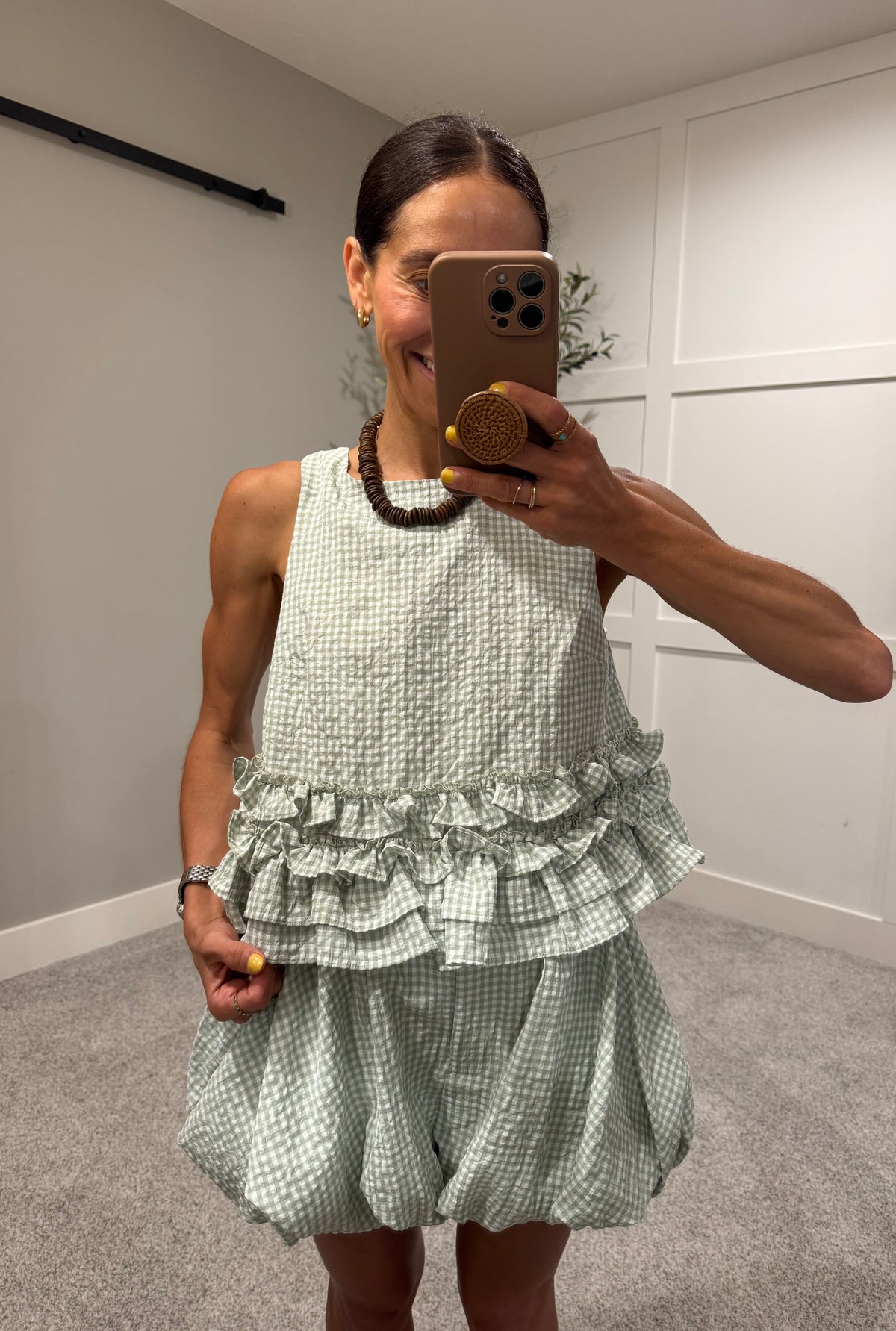 Sofie Gingham Set | Sage