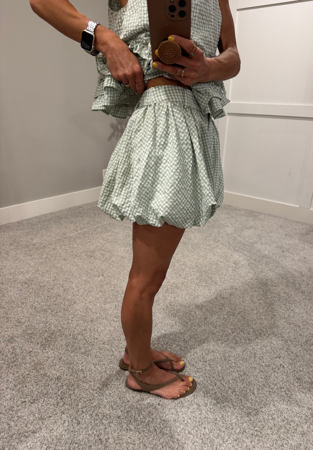 Sofie Gingham Set | Sage