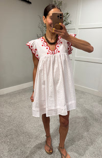 Noelle Babydoll Dress | Red/White Polka Dot