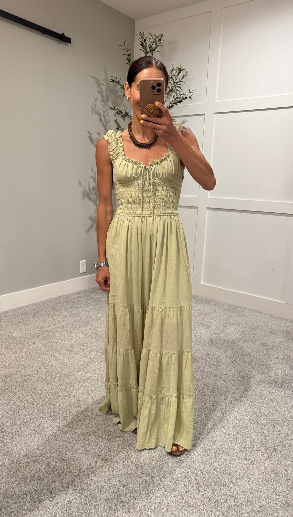 Callie Maxi Dress | Creamy Matcha