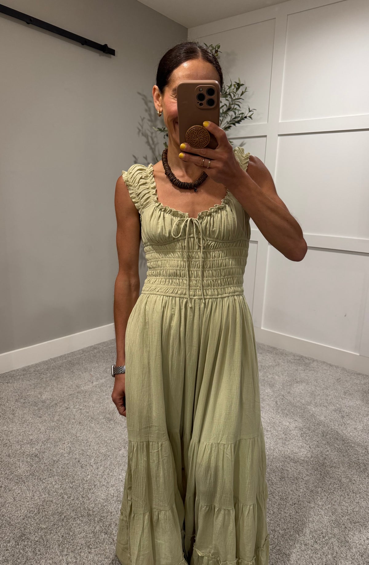 Callie Maxi Dress | Creamy Matcha