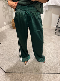 Satin Track Pants | Hunter Green
