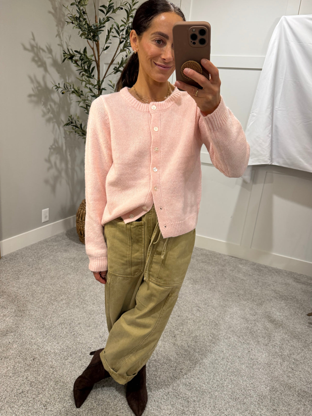 Khloe Cardigan | Baby Pink