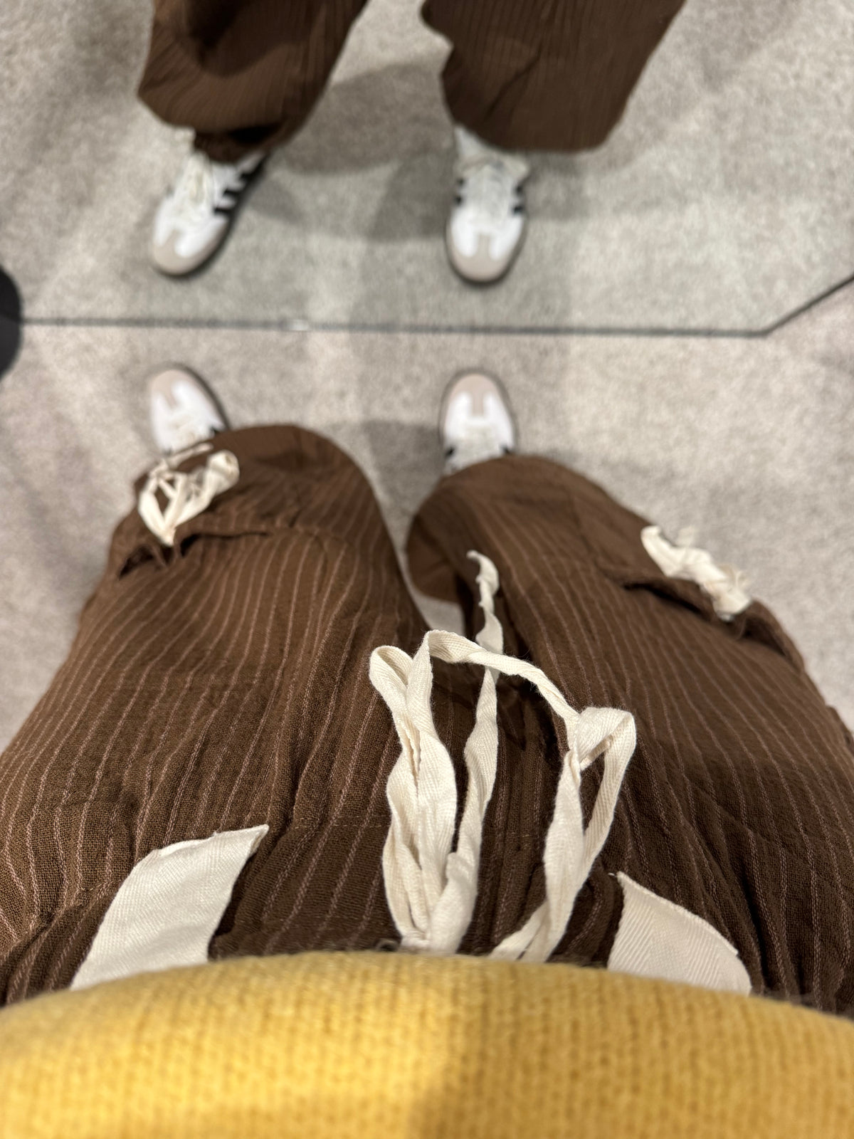 Striped Drawstring Jogger Pants | Chocolate Brown