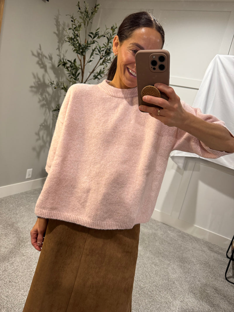 Rue Sweater Top | Light Mauve