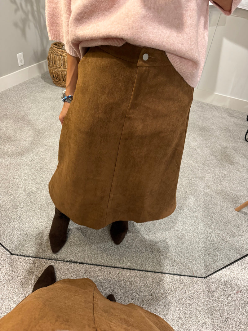 Camel Suede Skirt