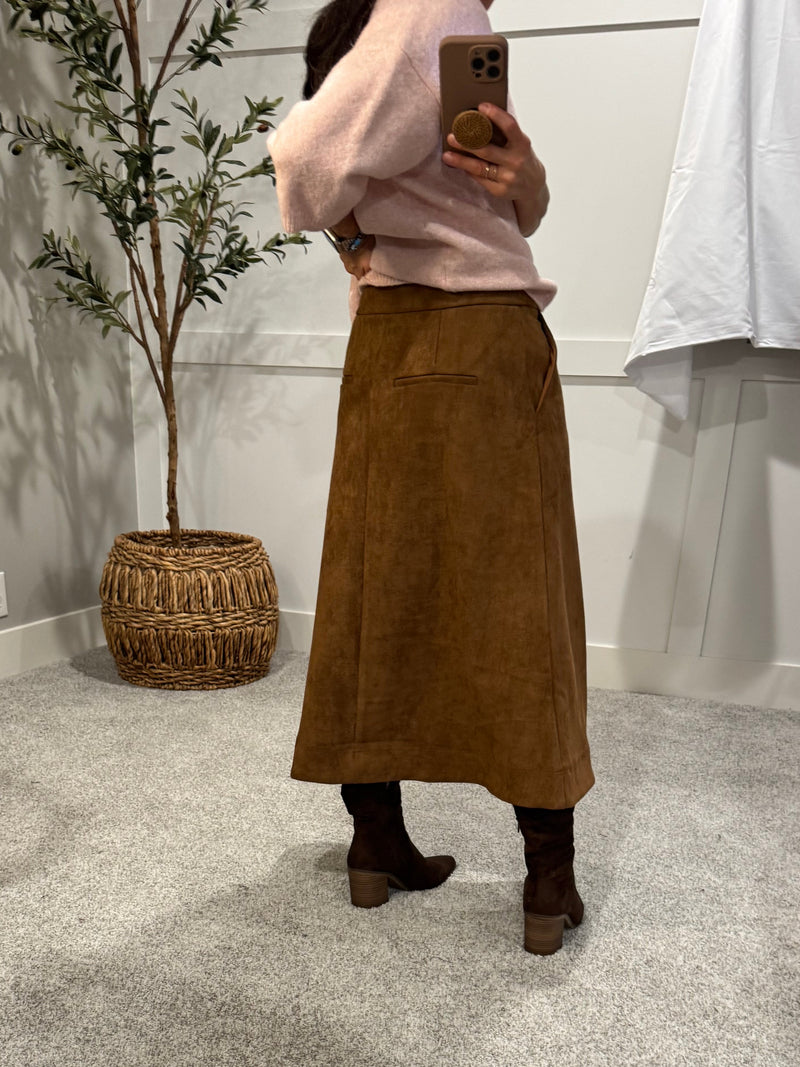 Camel Suede Skirt