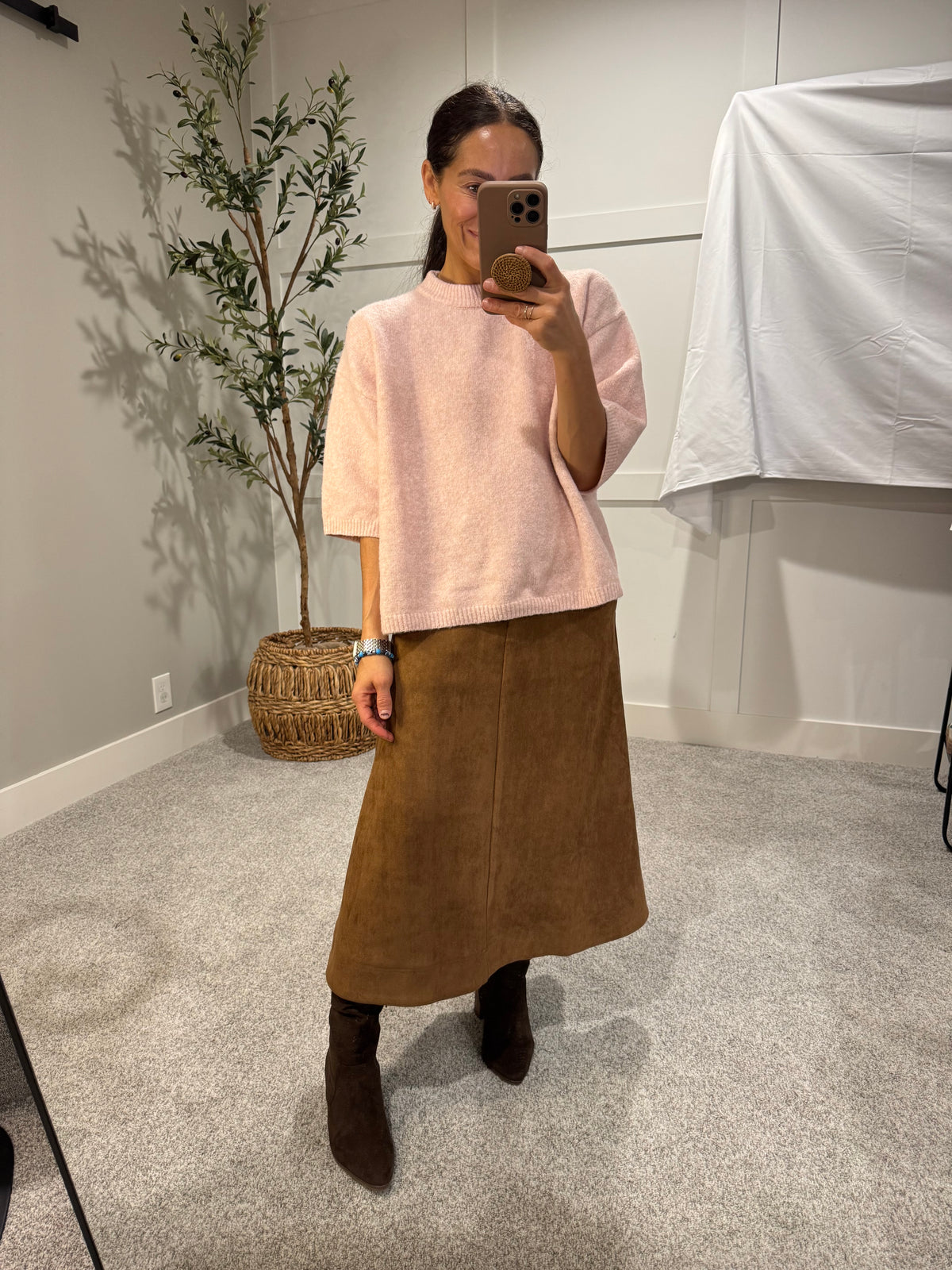 Rue Sweater Top | Light Mauve