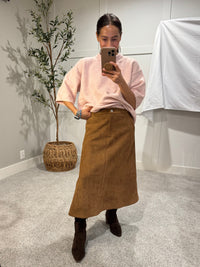 Camel Suede Skirt