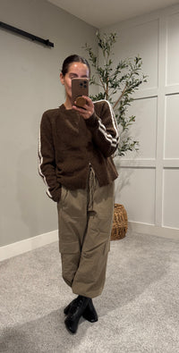 Reba Zip Cardigan| Brown