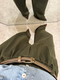 Tailored Wide Leg Knit Sweatpants | Olive