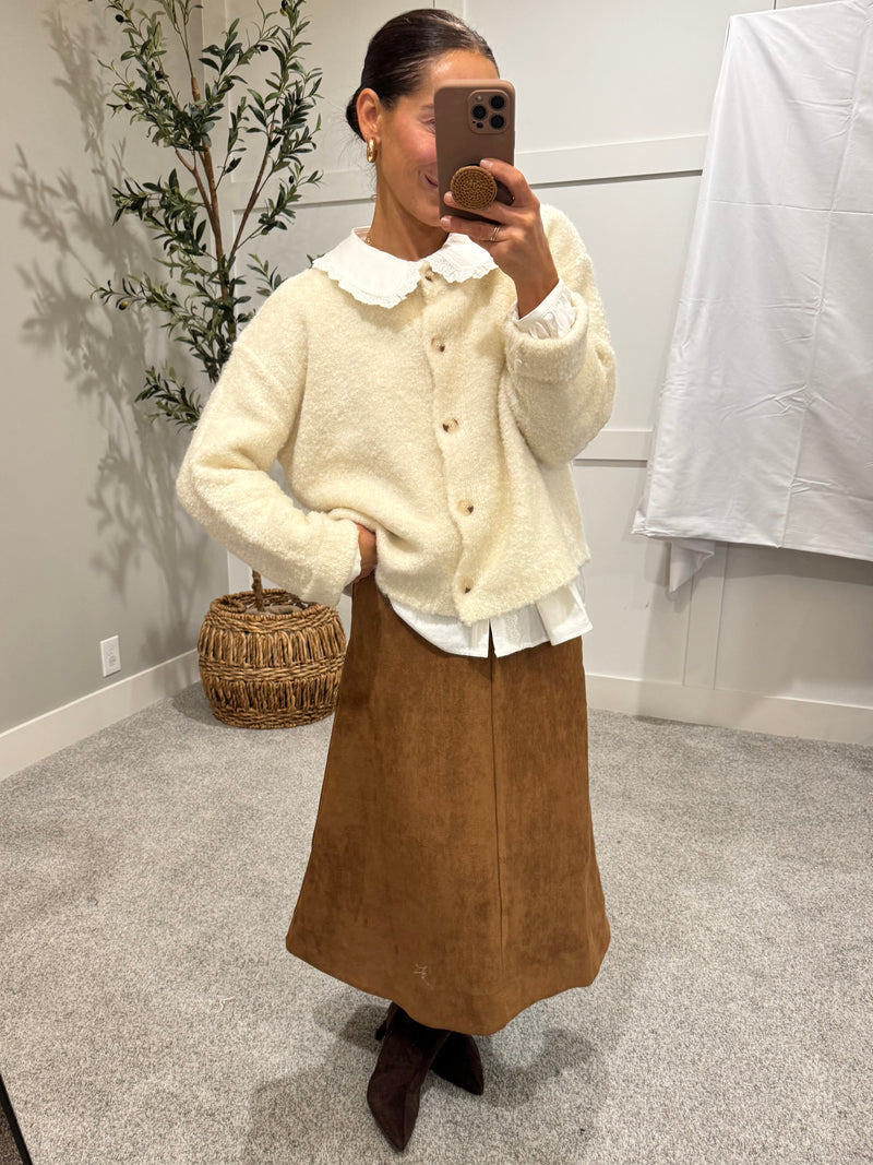 Camel Suede Skirt