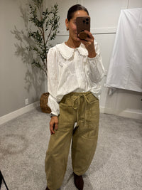 White Round Collar Blouse