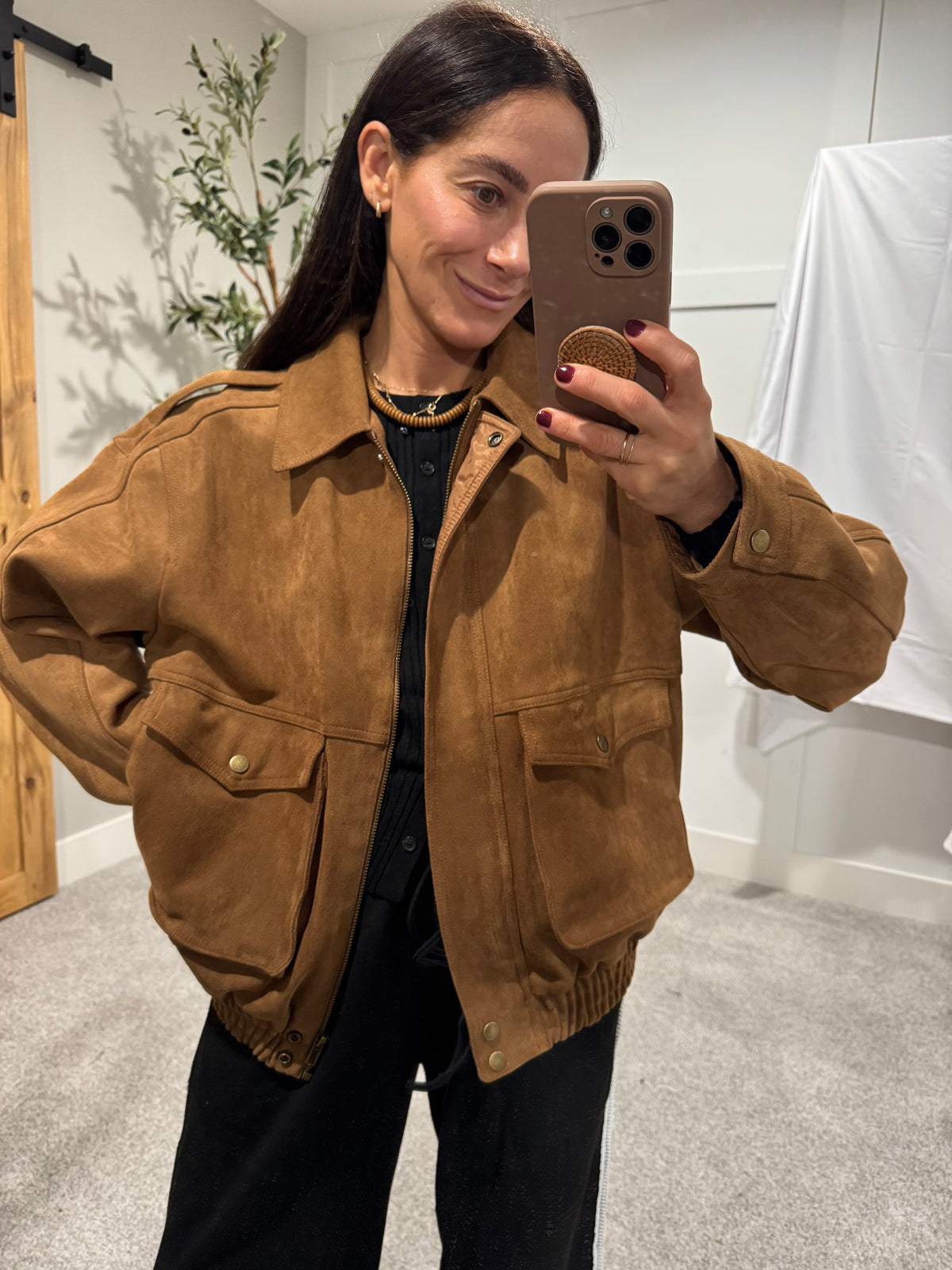 Suede Jacket | Camel