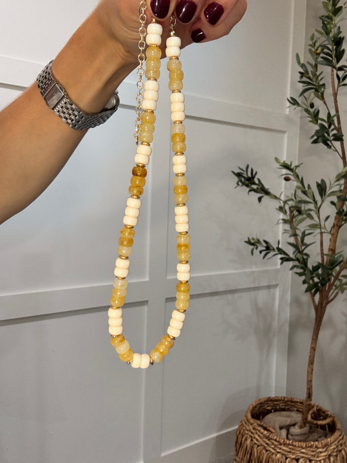 Multi-Color Beaded Necklace | Ivory