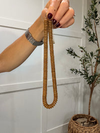 Wide Marble Beaded Necklace | Brown