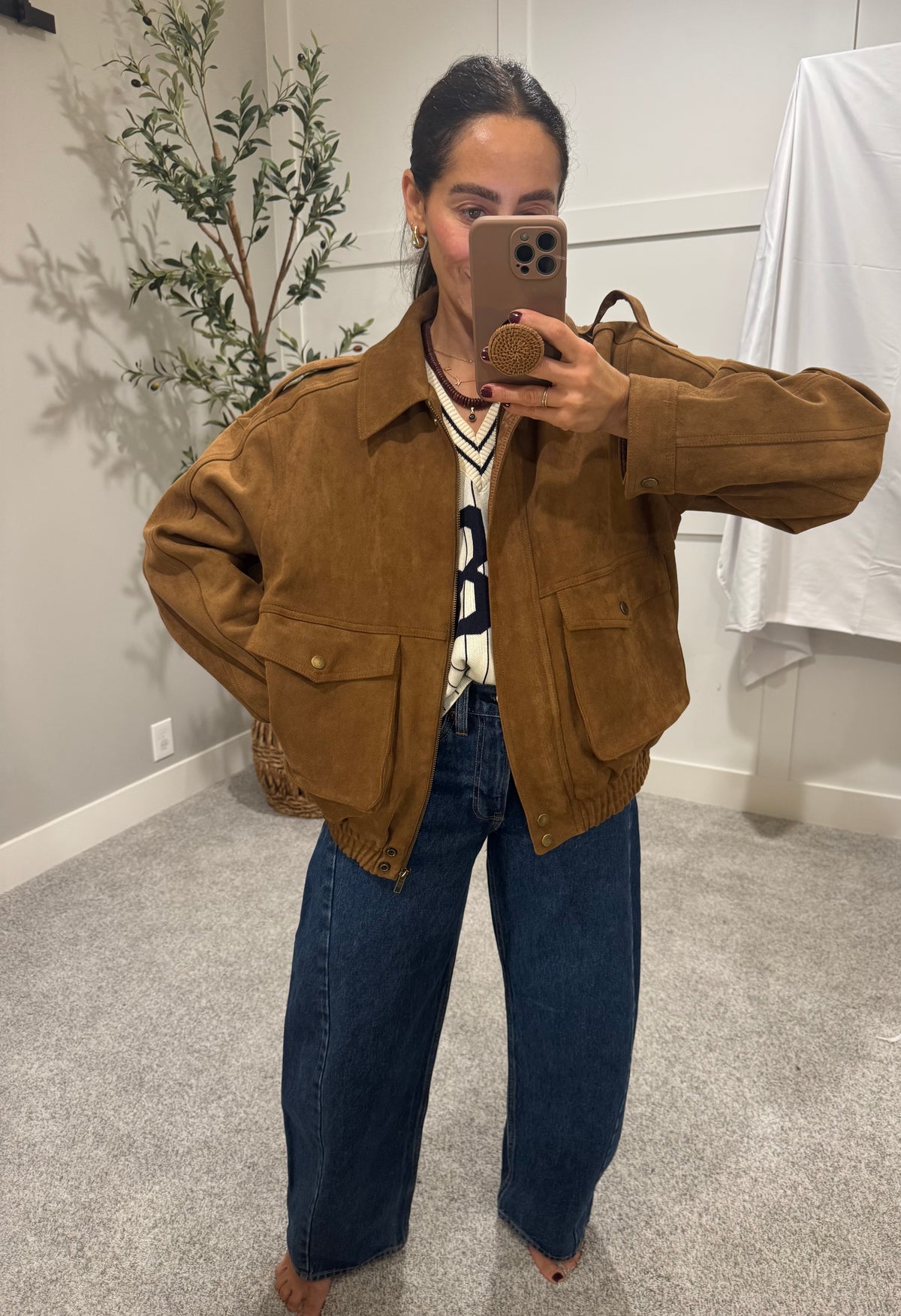 Suede Jacket | Camel