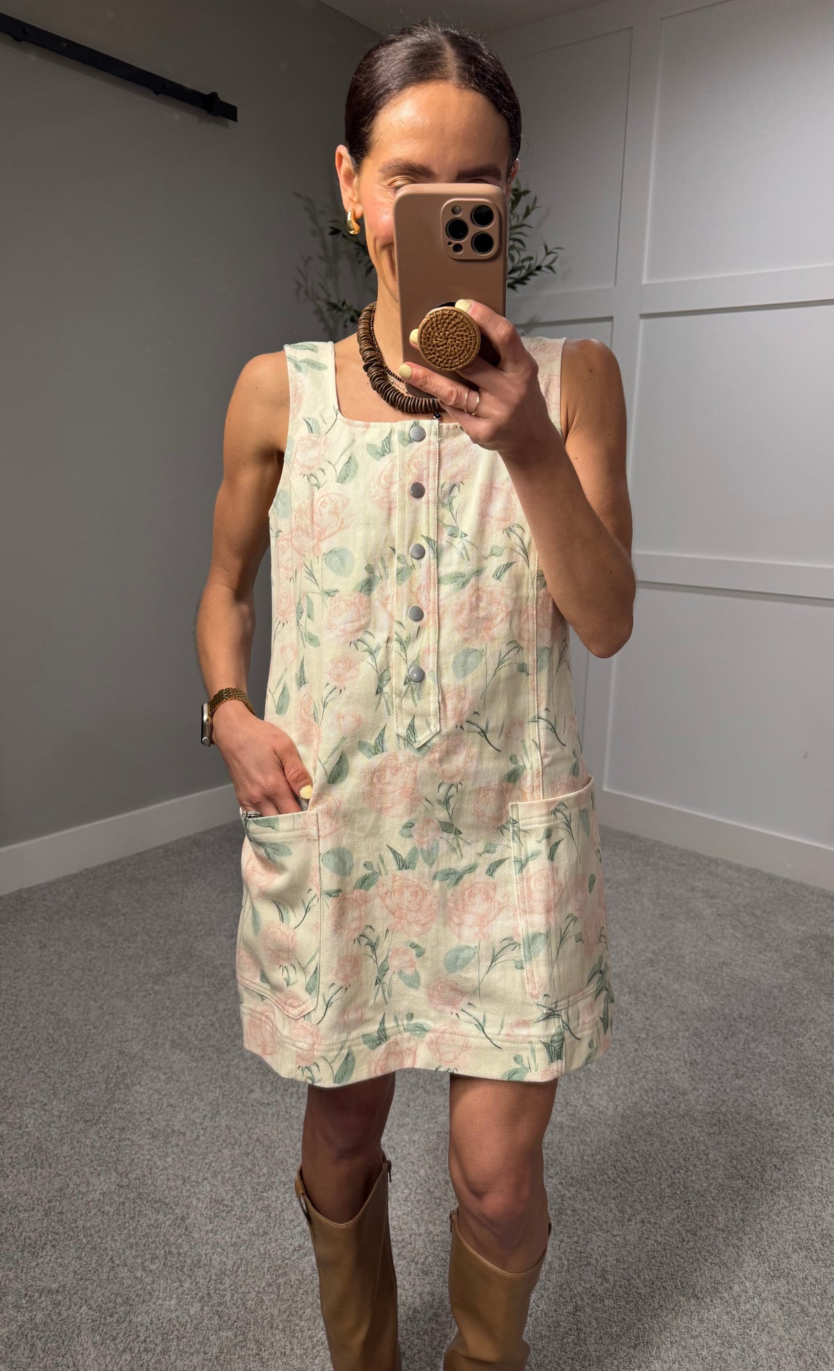 Marla Floral Denim Dress