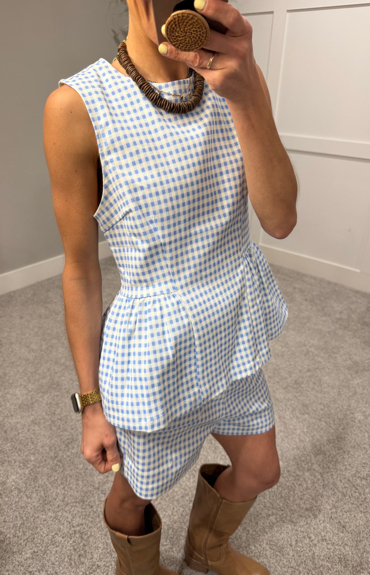Isla Gingham Set | Blue