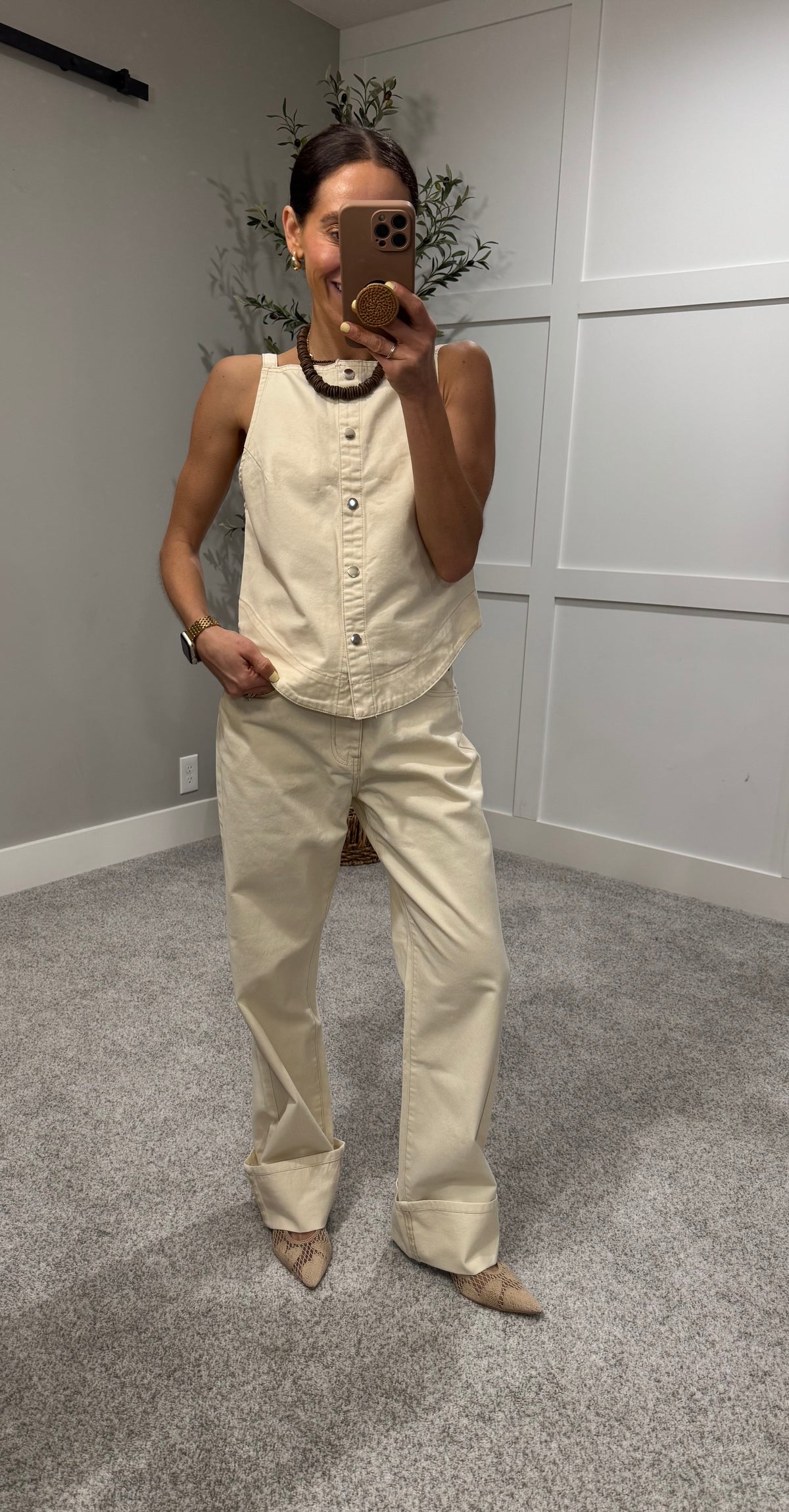 Butter Cream Denim Set