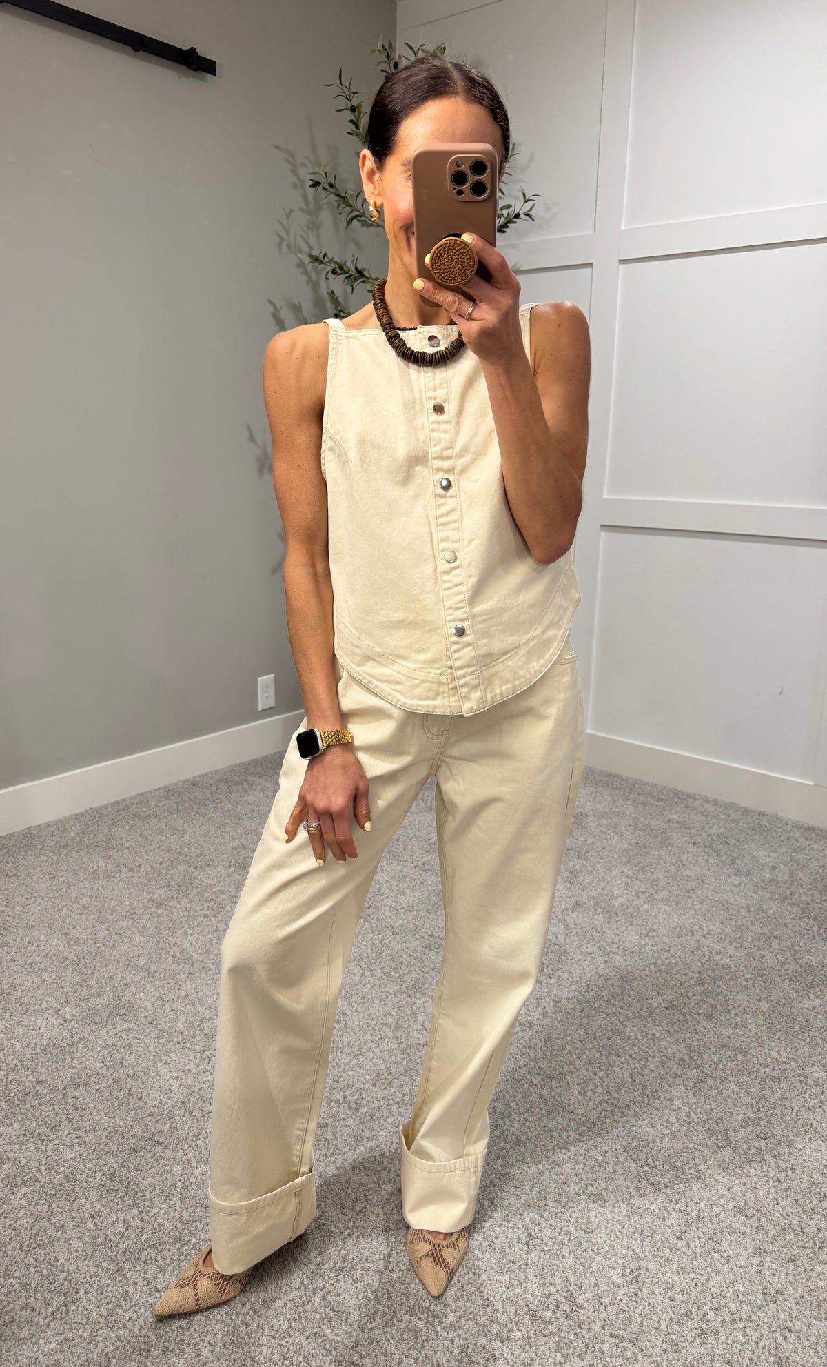 Butter Cream Denim Set
