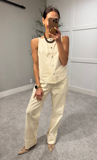 Butter Cream Denim Set