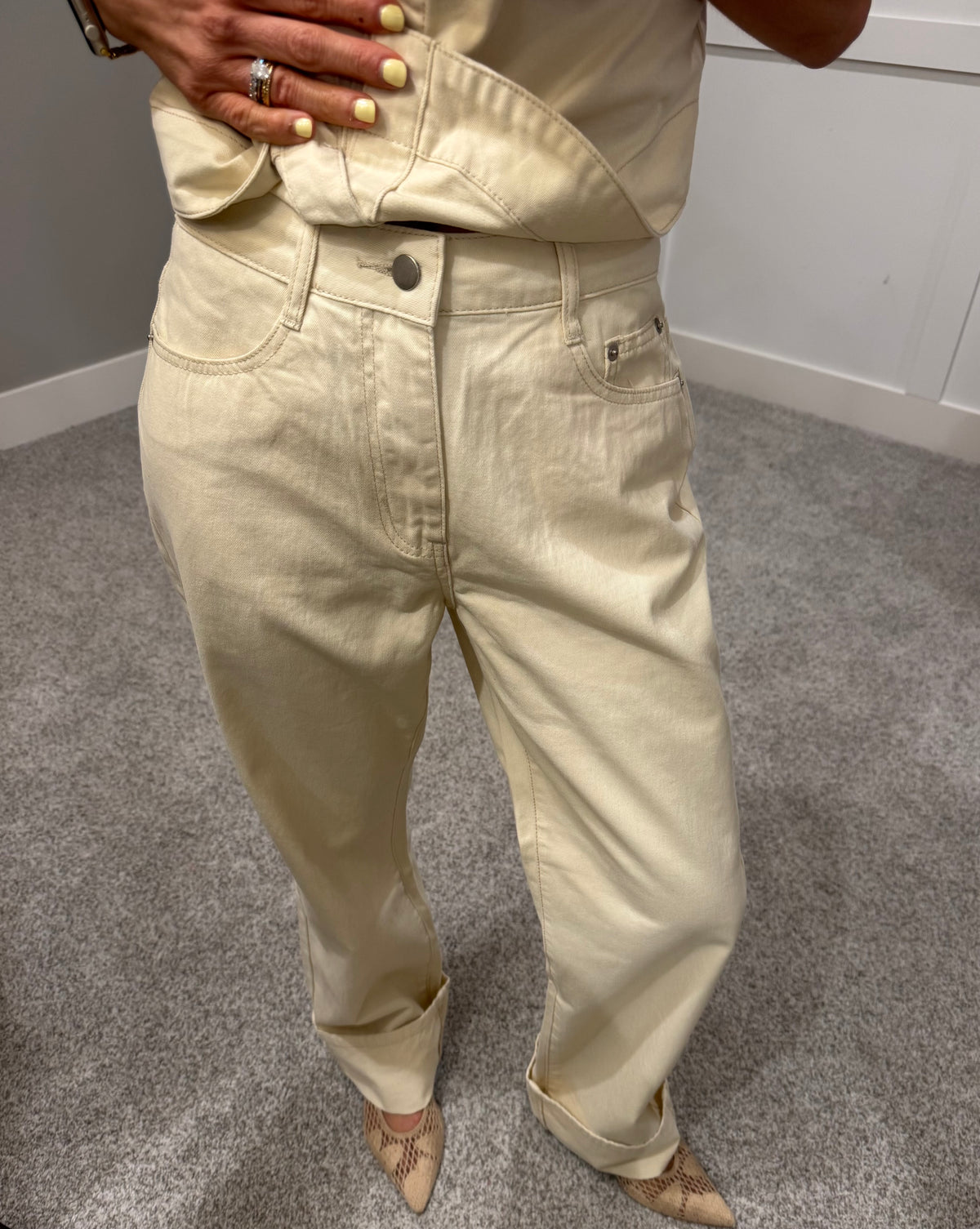 Butter Cream Denim Set