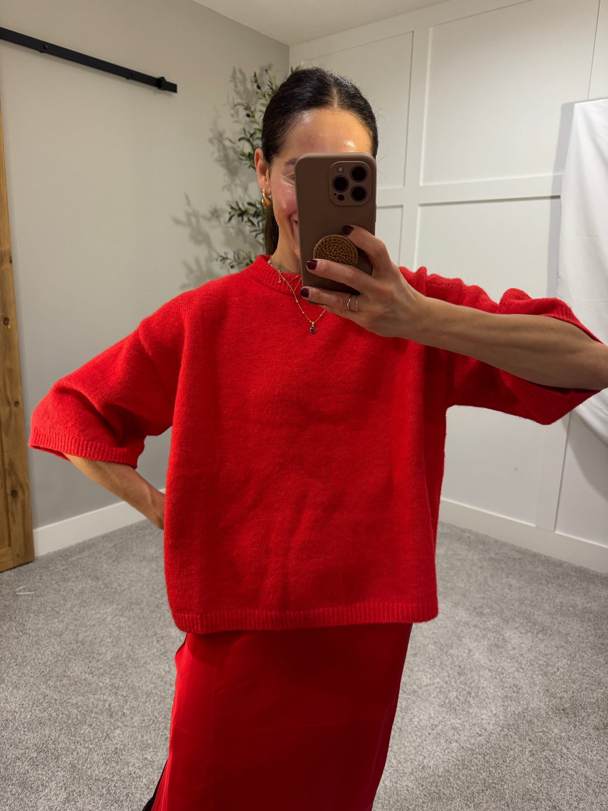 Rue Sweater Top | Red