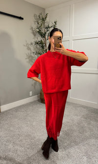 Rue Sweater Top | Red