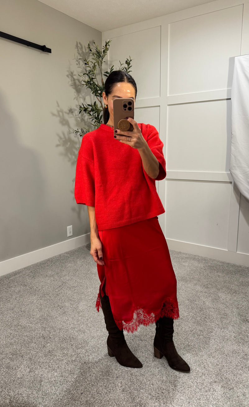 Rue Sweater Top | Red
