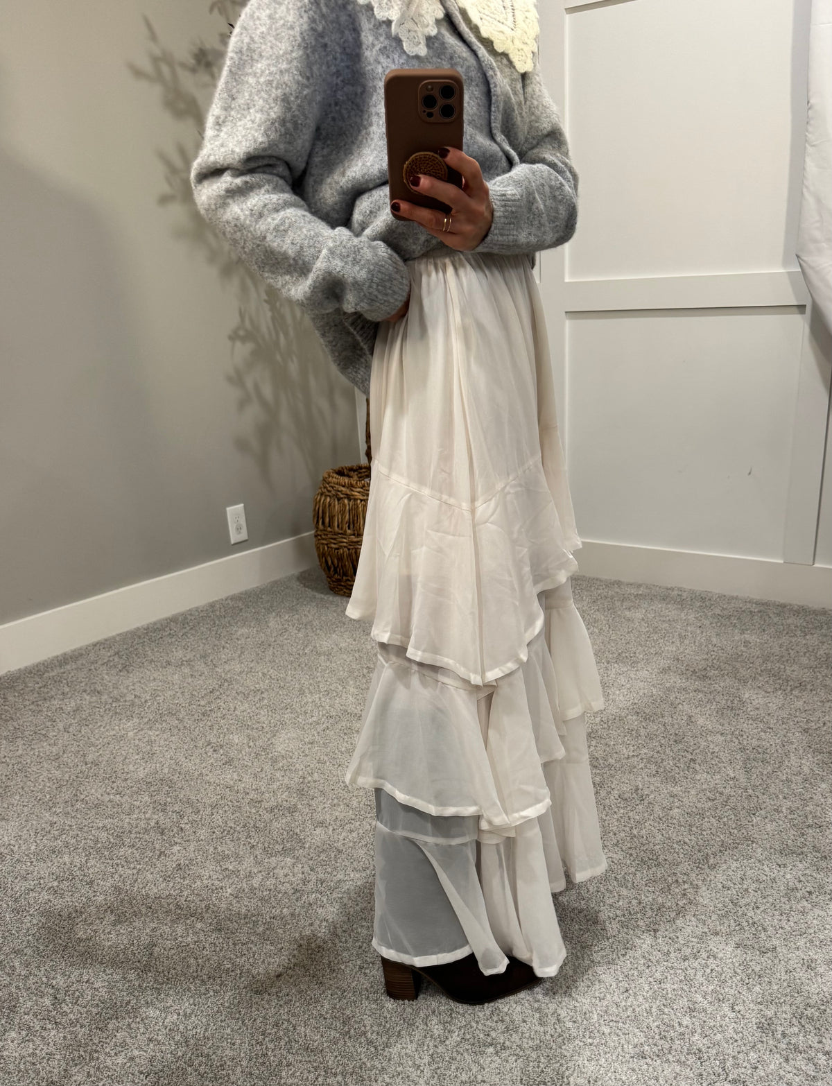 Fay Tiered Ruffle Skirt | Ivory