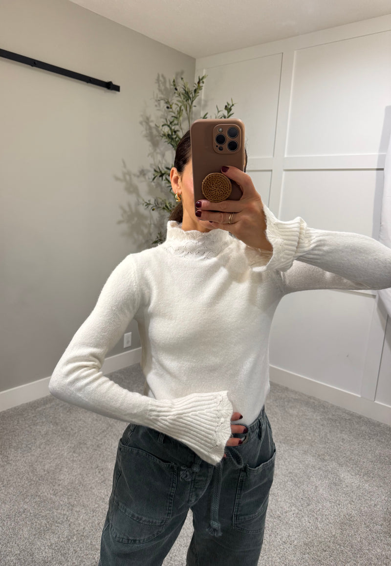Mia Mock Neck Sweater | Milk