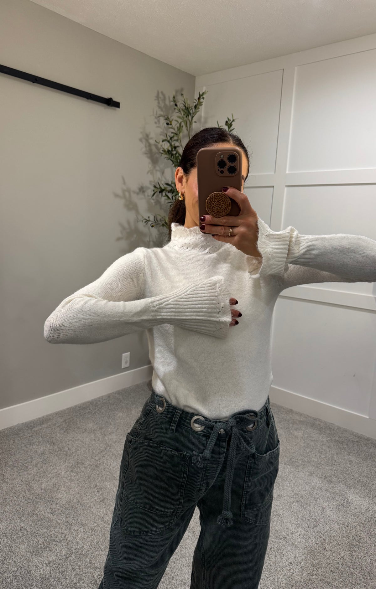 Mia Mock Neck Sweater | Milk