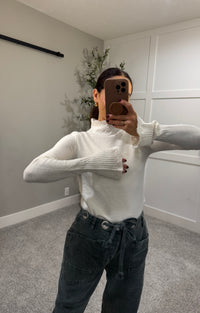 Mia Mock Neck Sweater | Milk