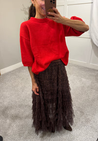 Rue Sweater Top | Red