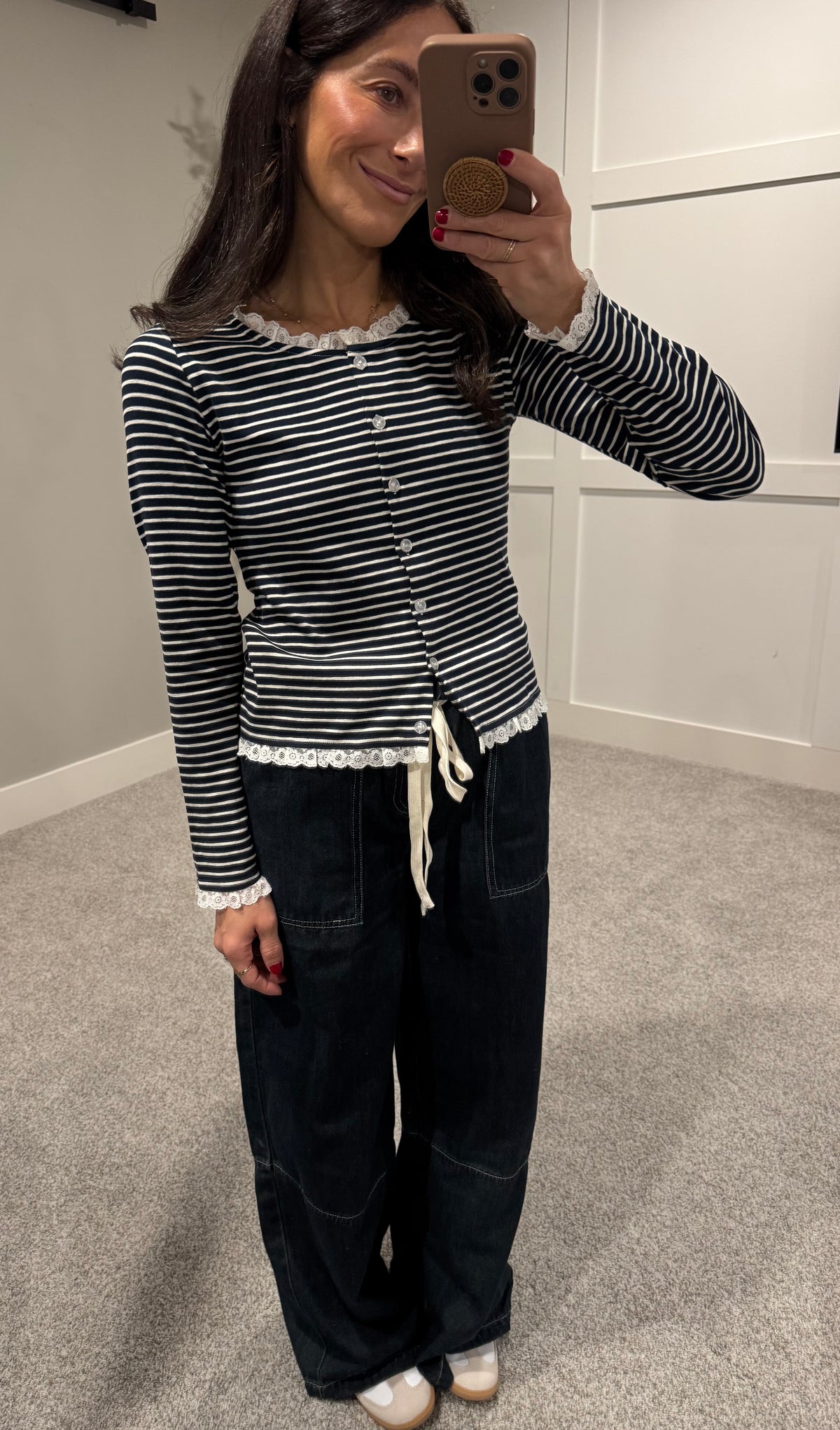 Emma Striped Lace Top
