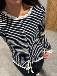 Emma Striped Lace Top