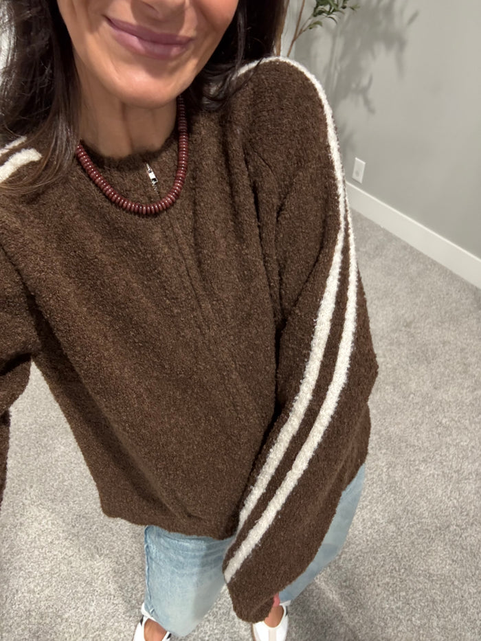 Reba Zip Cardigan| Brown