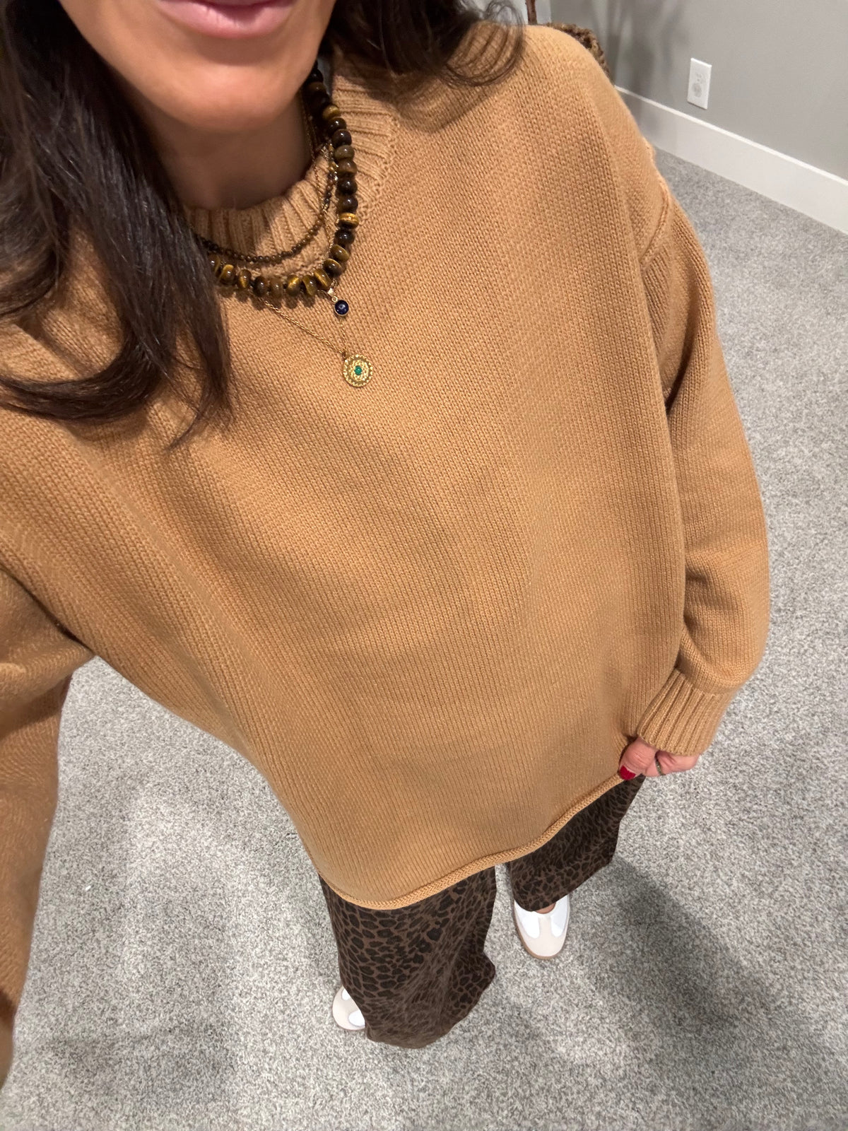 Camel Crewneck Sweater
