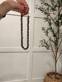 Refined Stone Bead Necklace | Tiger's Eye Brown