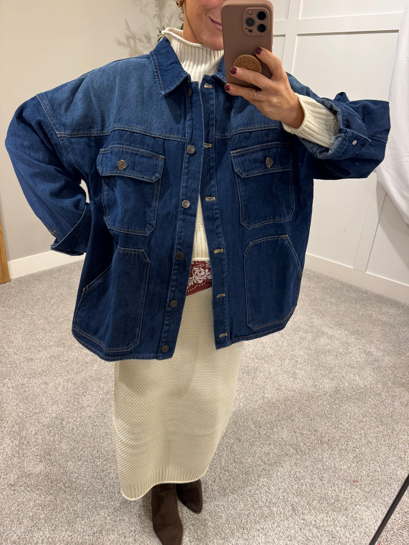 Oversized Denim Ombre-Wash Jacket