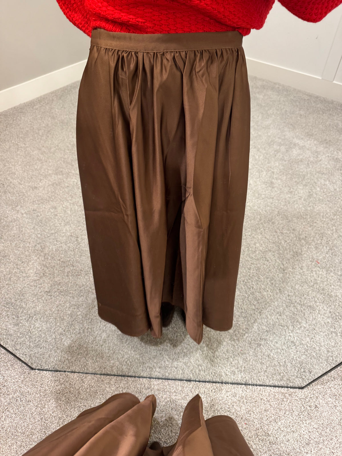 Flare Midi Skirt | Brown