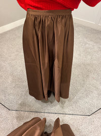 Flare Midi Skirt | Brown