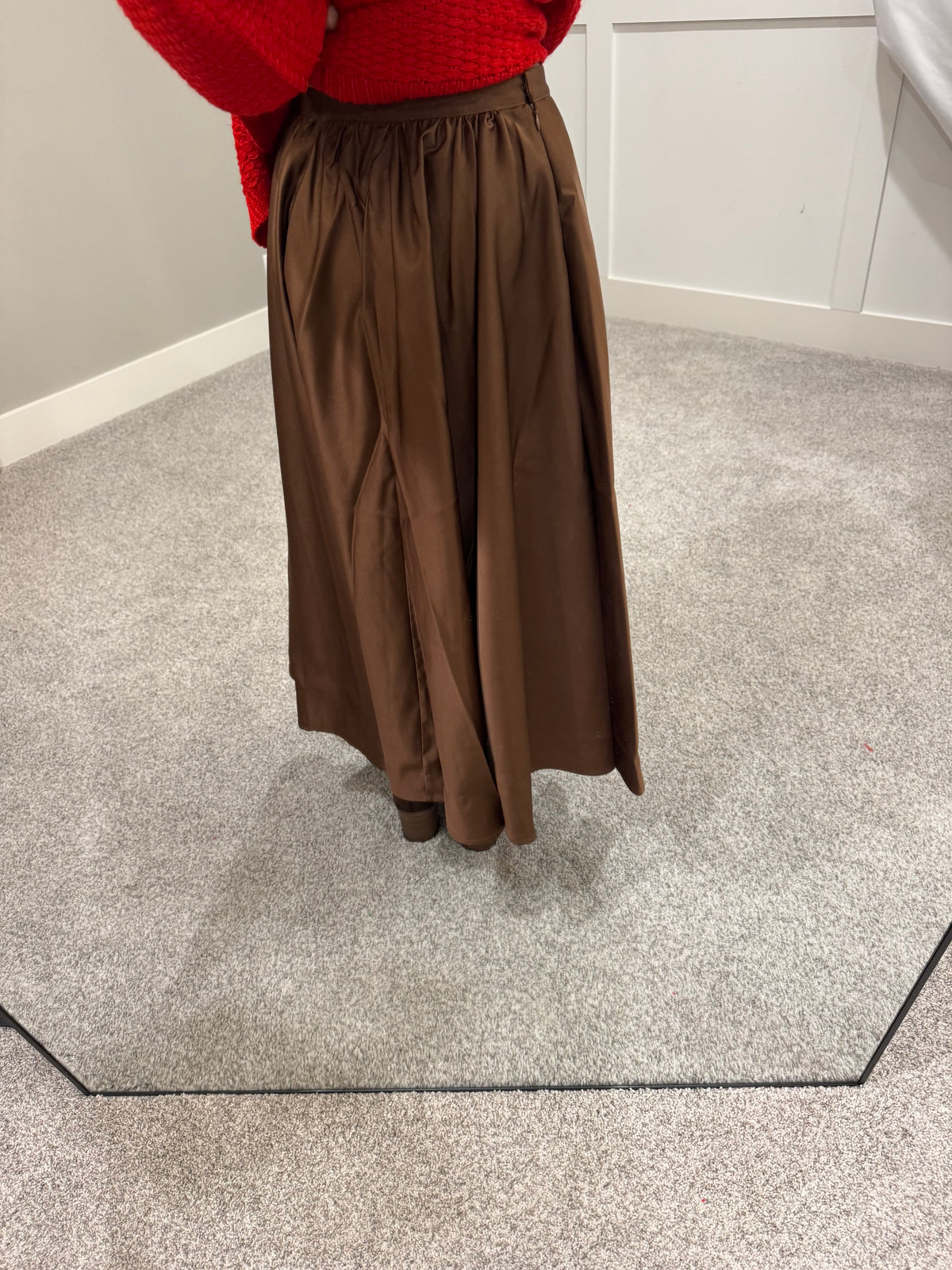 Flare Midi Skirt | Brown