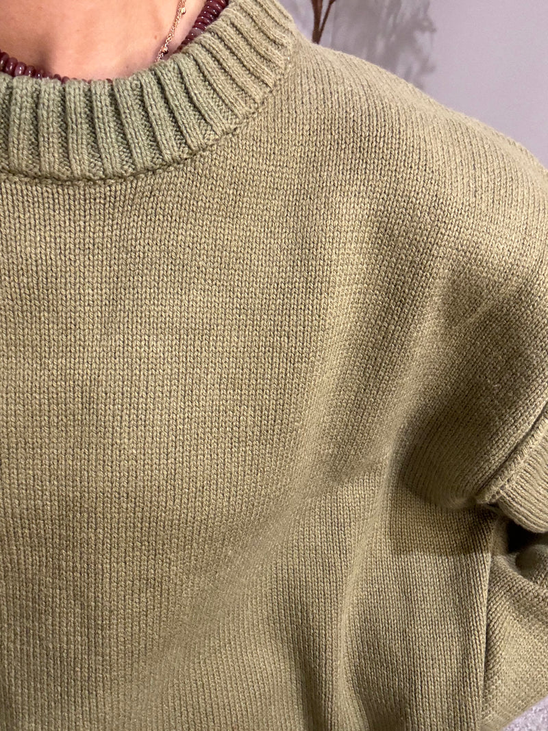 Olive Crewneck Sweater