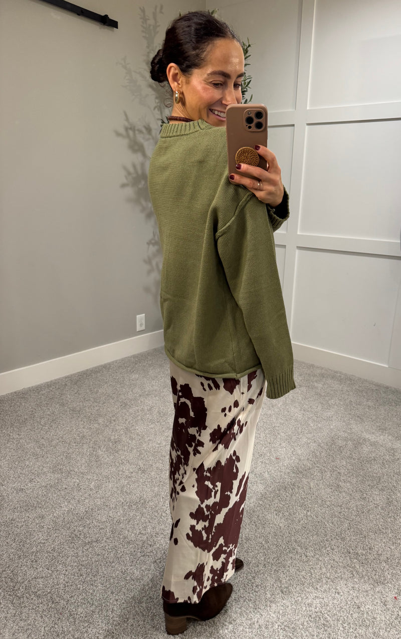 Olive Crewneck Sweater