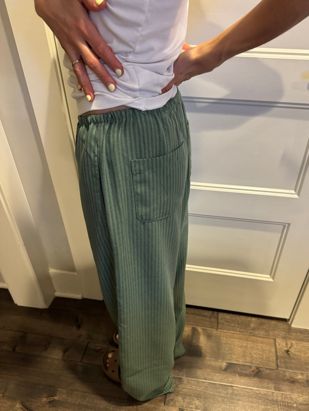 Dena Striped Pant | Green