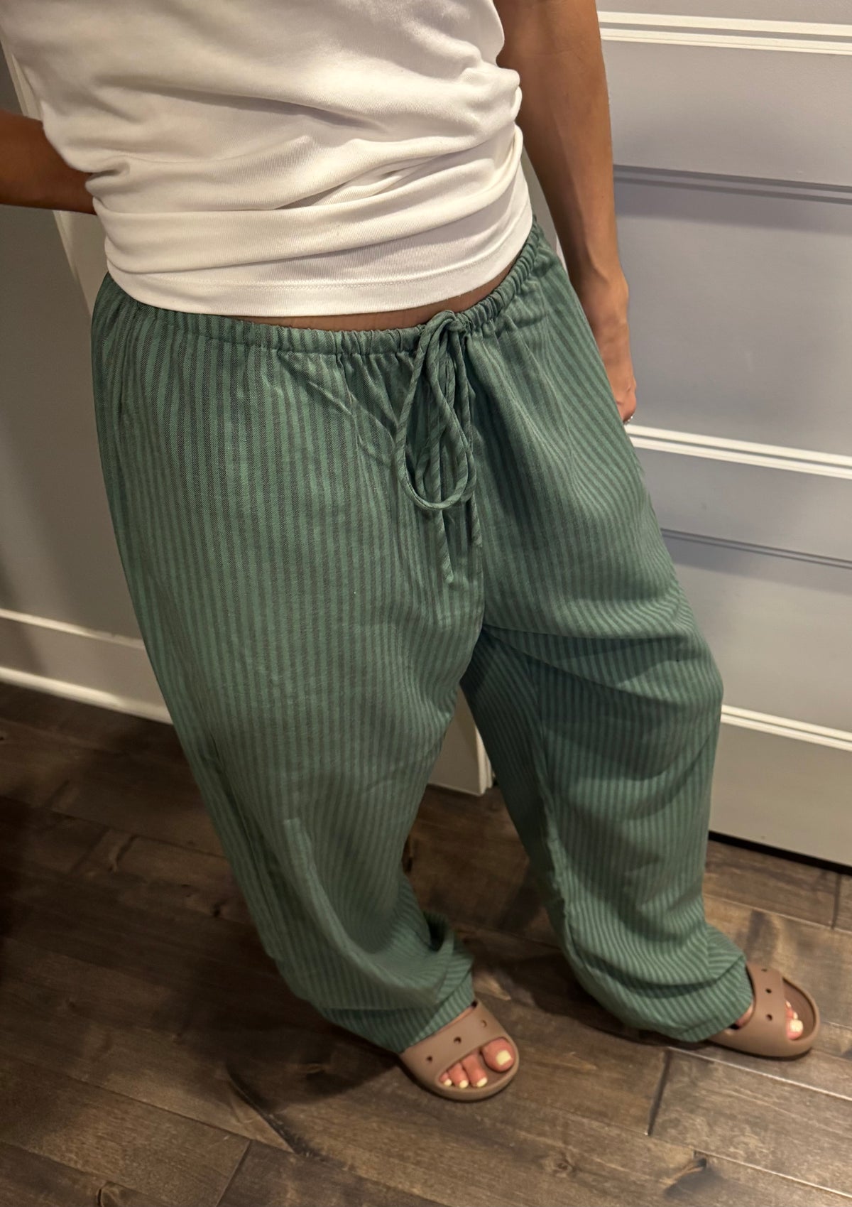 Dena Striped Pant | Green
